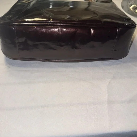 GUCCI Medium Diana Bamboo Handle Chocolate Enamel Leather Women Shoulder Bag GUC - Picture 6 of 15